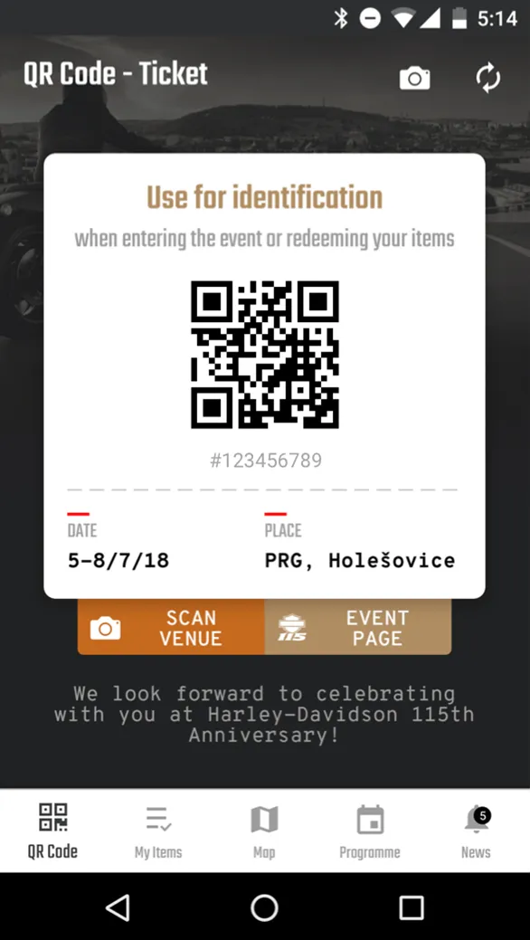 Vývoj mobilní aplikace pro Android 115. Výročí Harley-Davidson v Praze
