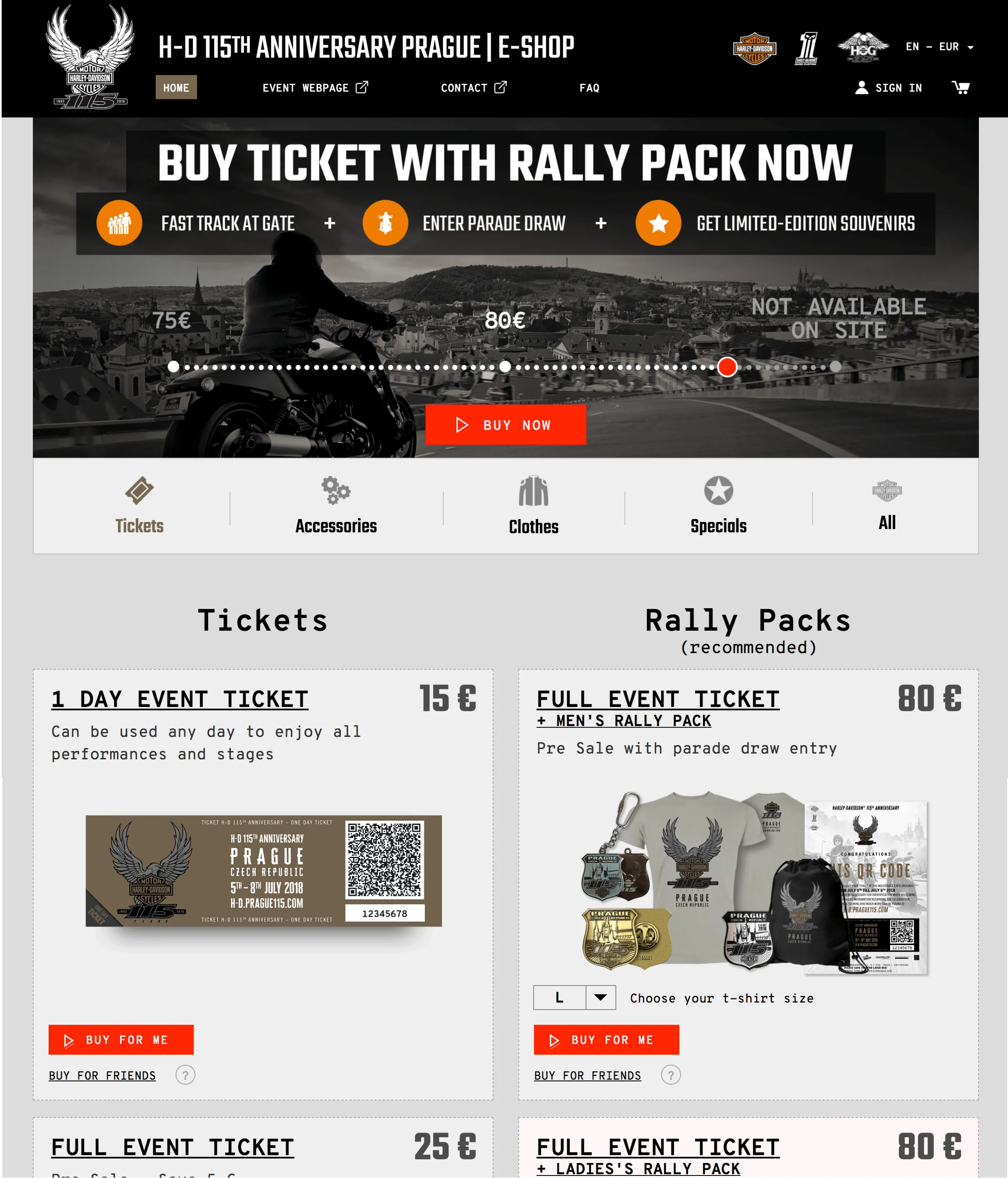 Web application development for Harley-Davidson 115th Anniversary Prague