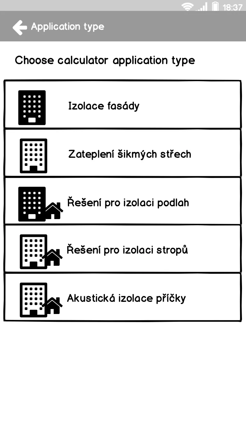 UX mobilní aplikace Rockwool